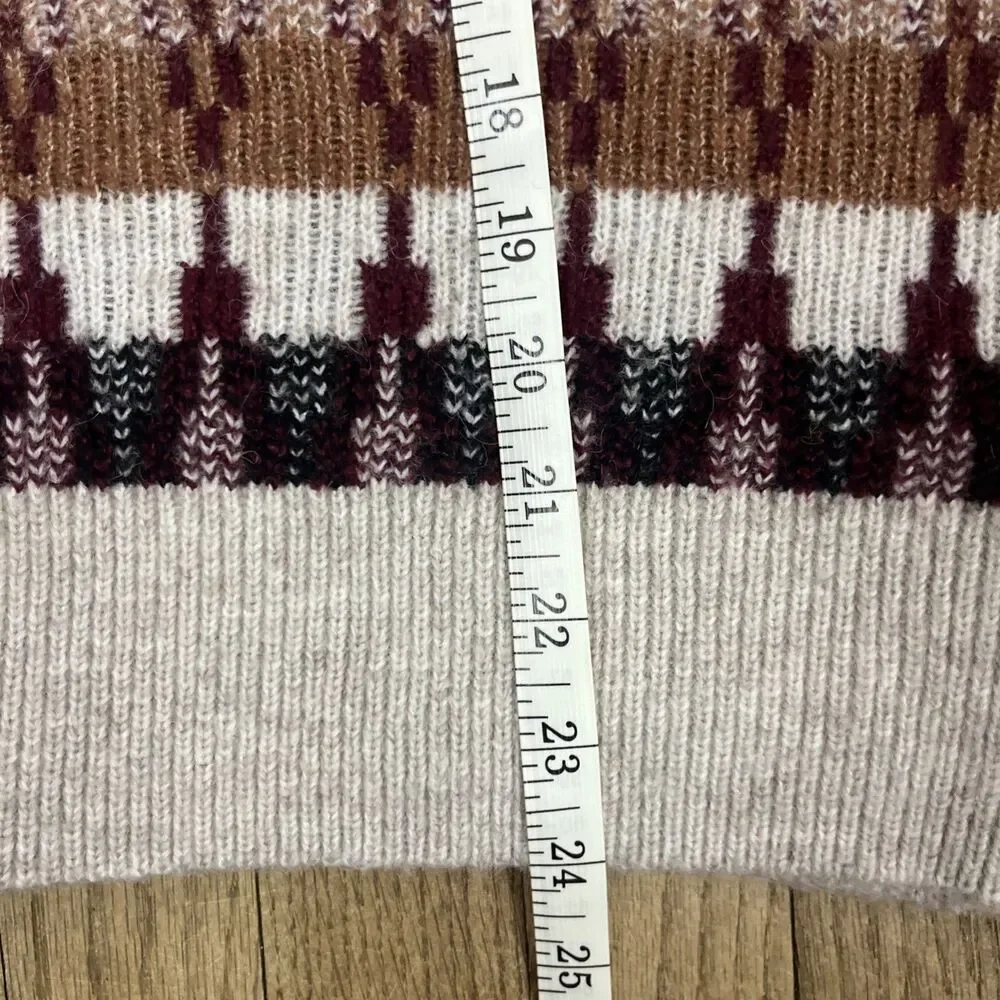 NWT Frye Women Size XL Fair Isle Crewneck Sweater Relaxed Aztec With a Flaw